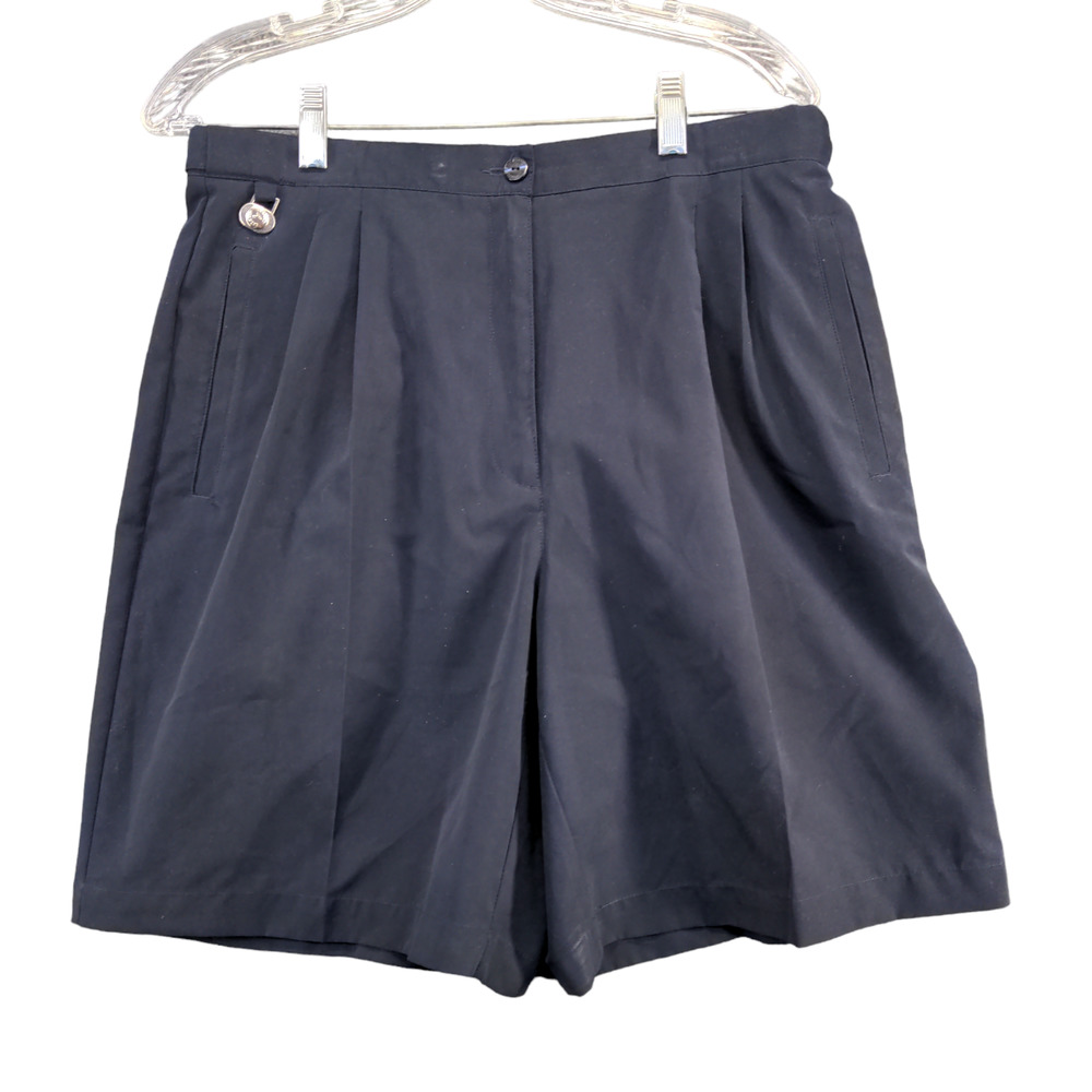 LizGolf Women's Chino Shorts Blue Size 12 Polyester Blend Slash Pockets